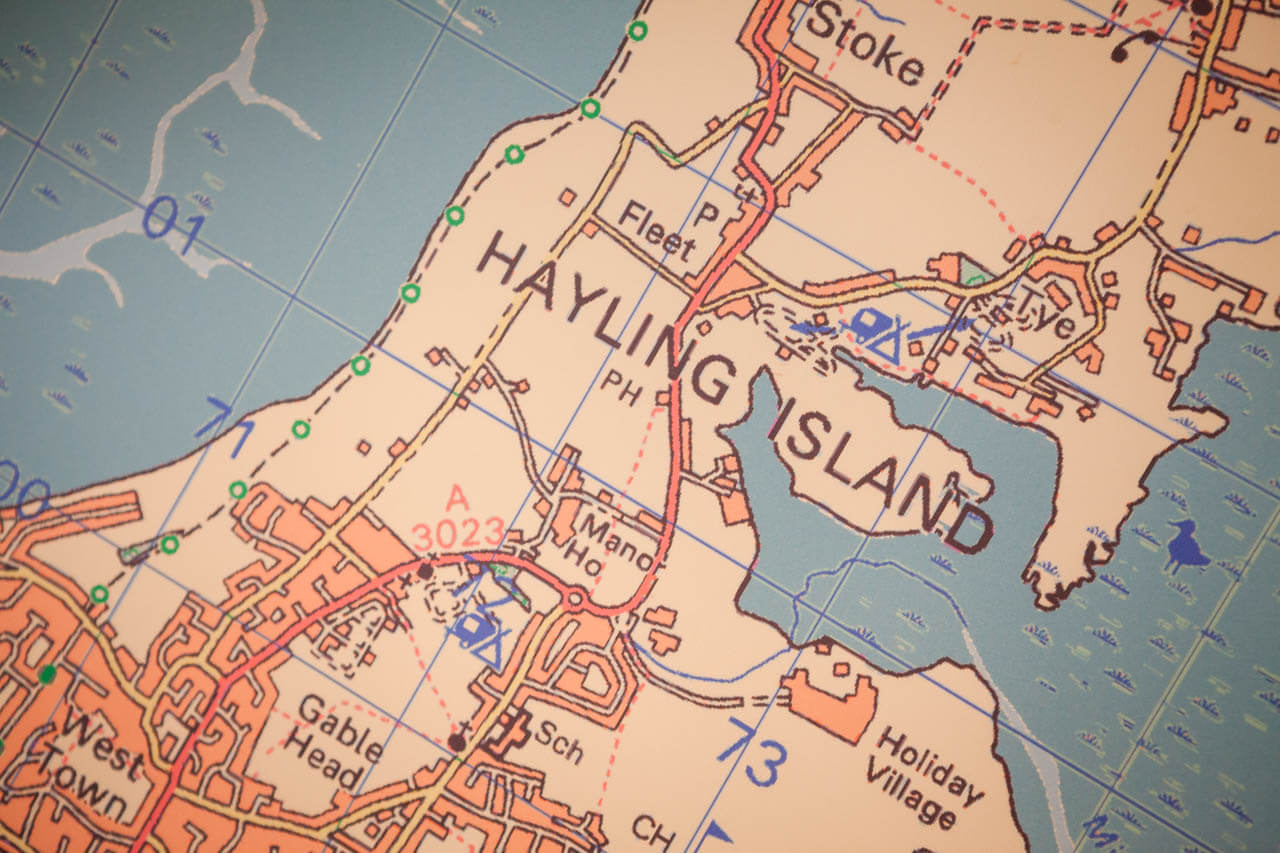 map showing hayling island