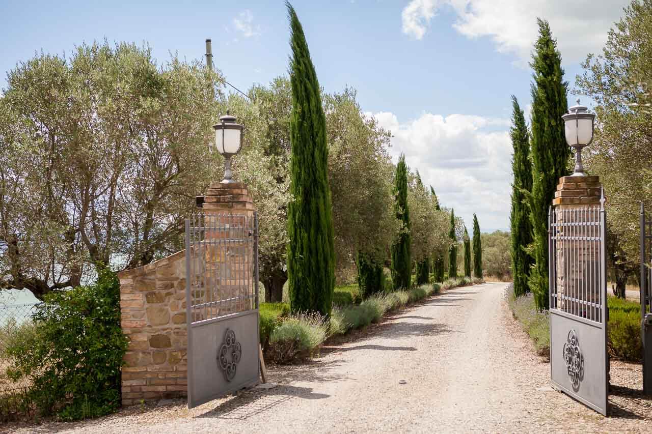 entrance gates to the villa