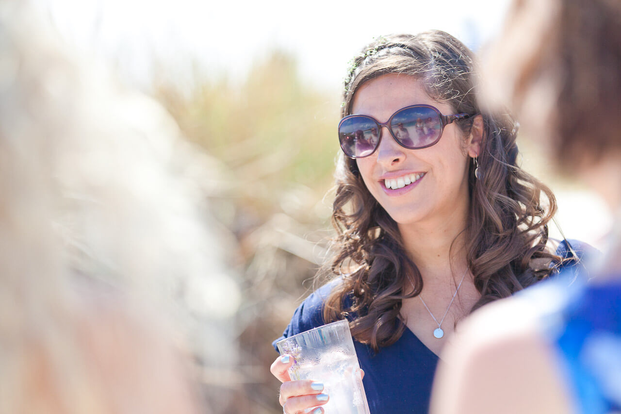 guest drinking at reception
