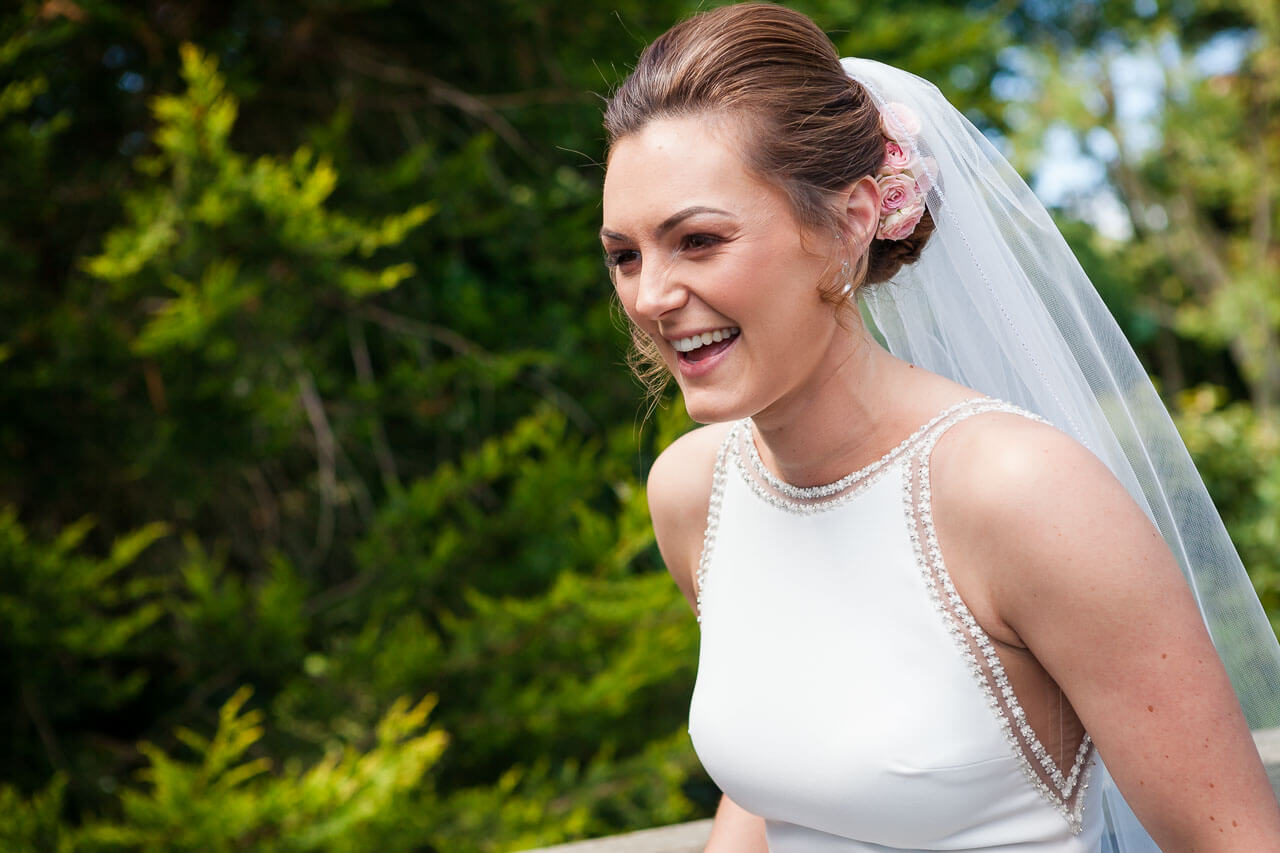 bride looking at camera
