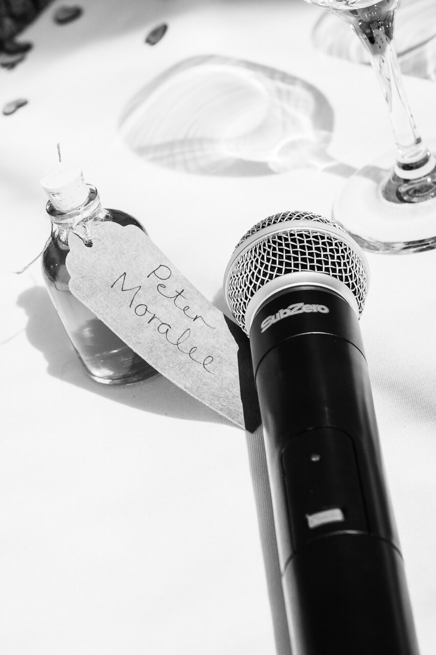 wedding gift and microphone photo