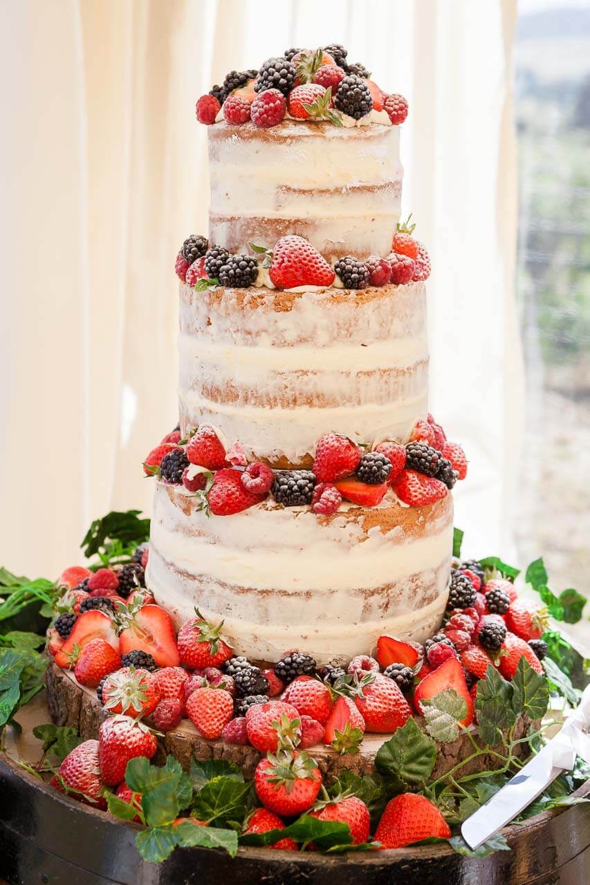 naked wedding cake