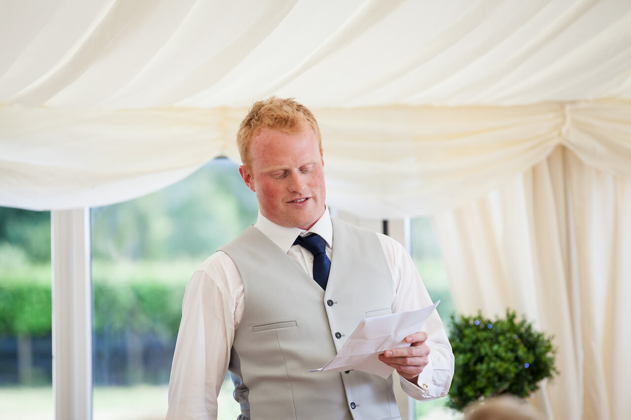 best man doing his speech