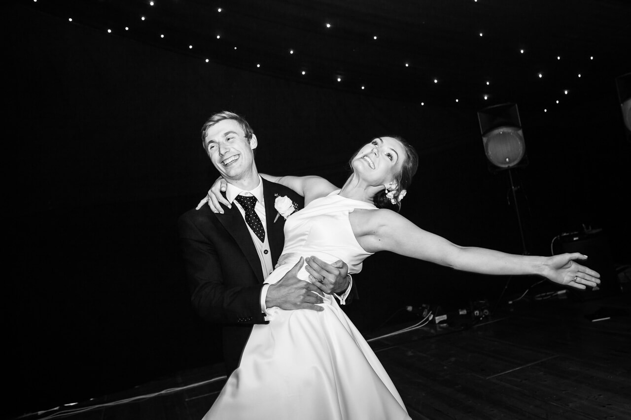 bride and groom finishing their first dance