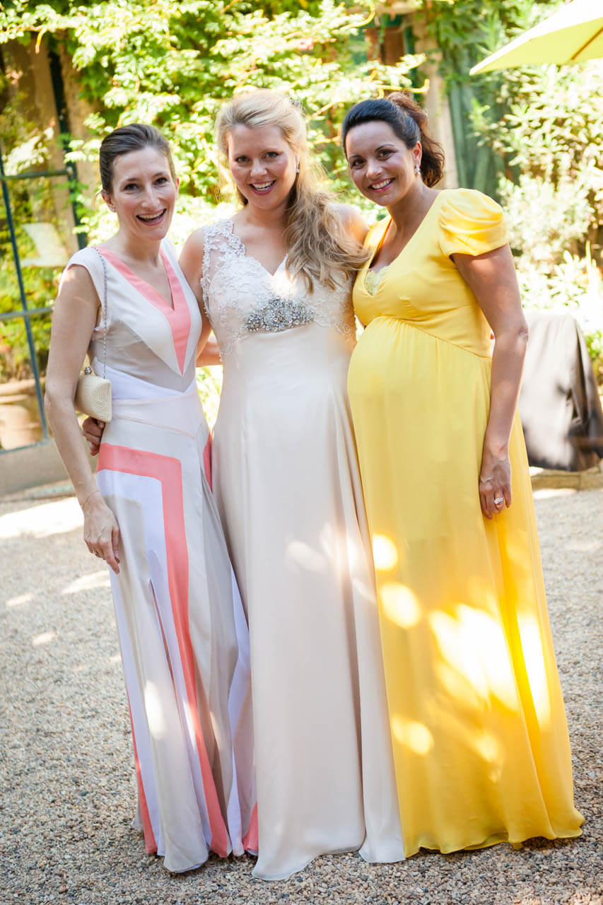 bride standing with friends