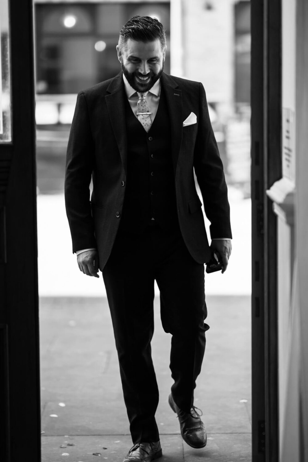 groom entering town hall