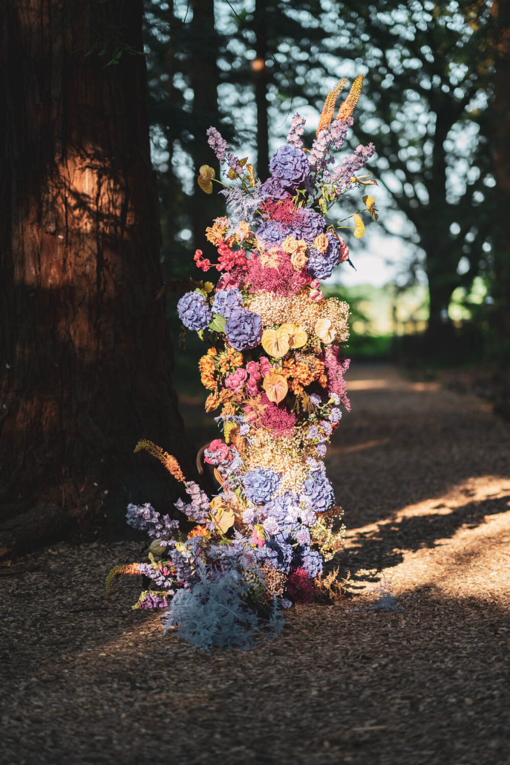 stunning florals in redwood forest