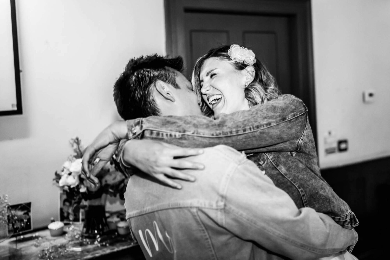 couple dancing embracing each other at their london wedding