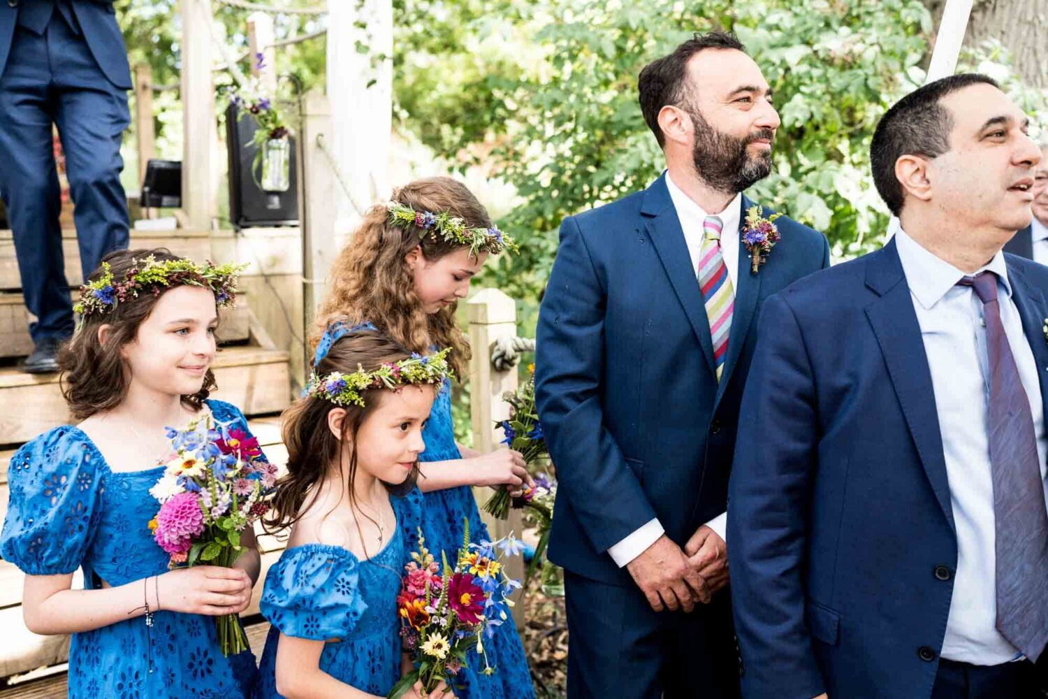 groom waiting for bride to walk up
