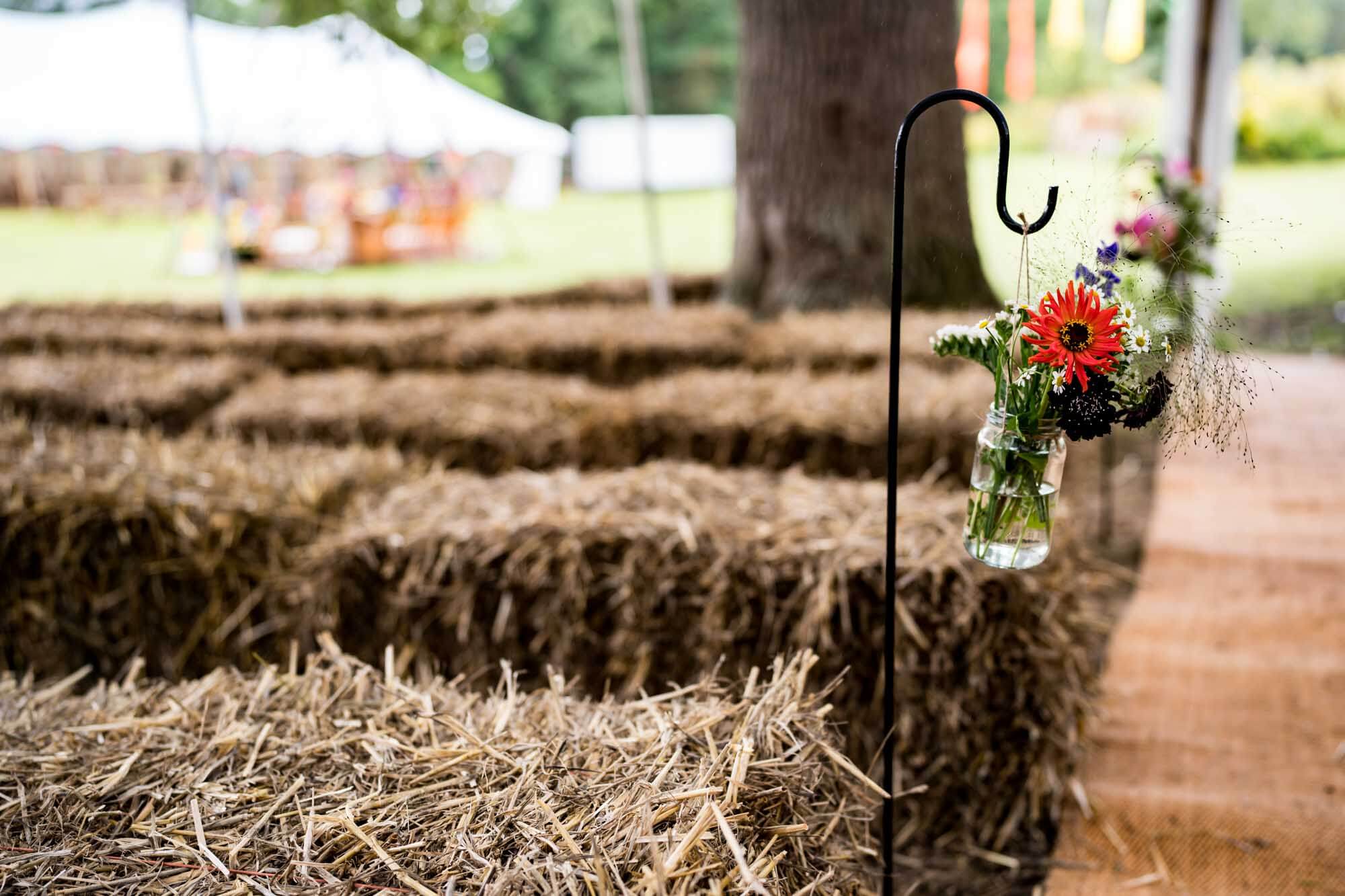 close up of hay bales at crockstead fields