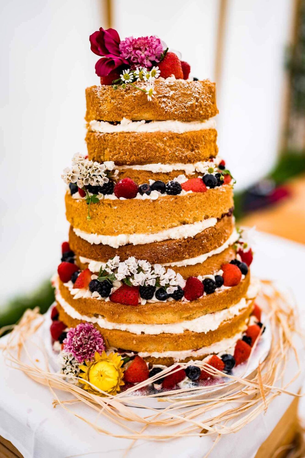 naked awesome wedding cake