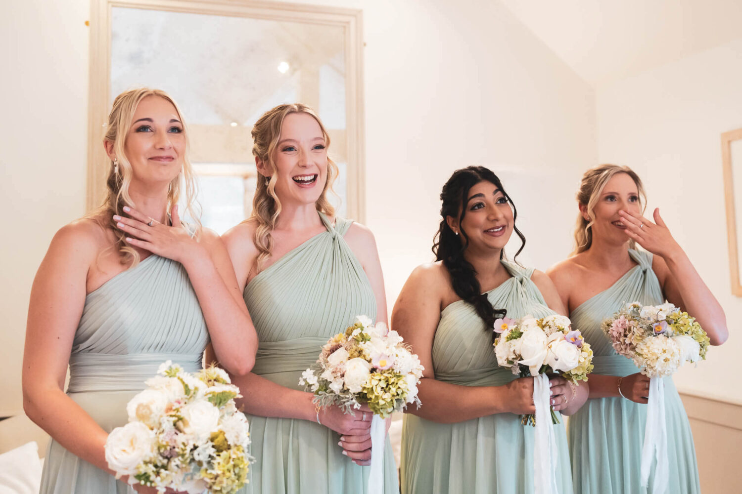 bridesmaids reaction to seeing bride for the first time