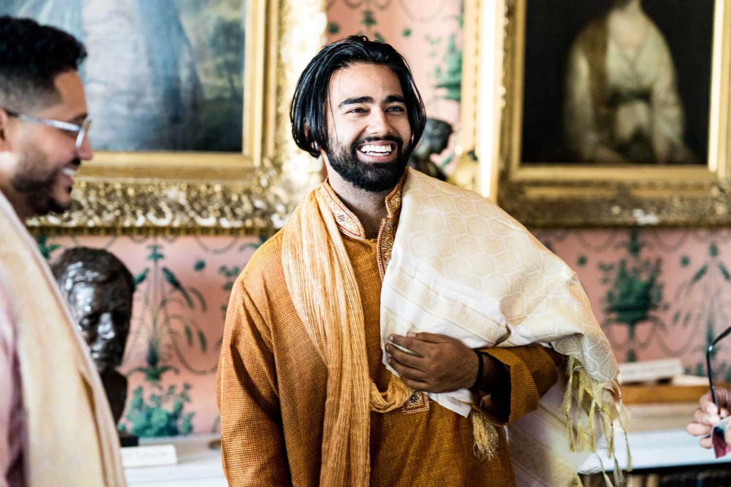 guest laughing at firle place