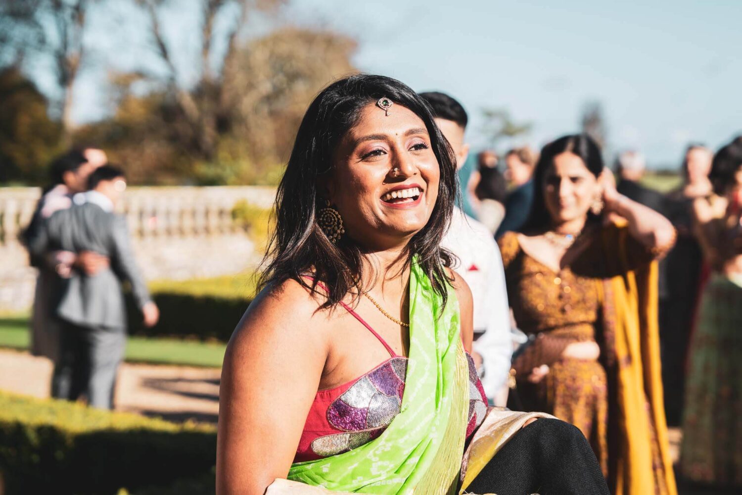 guest laughing at firle place