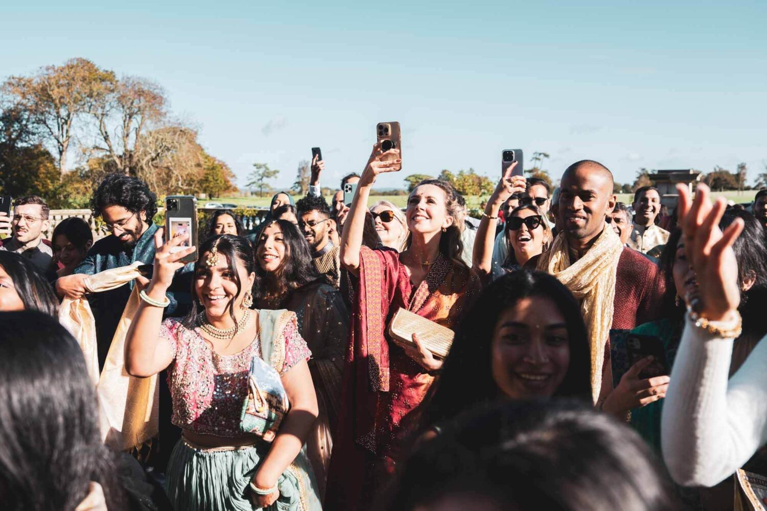 guests holding cameras up at firle place