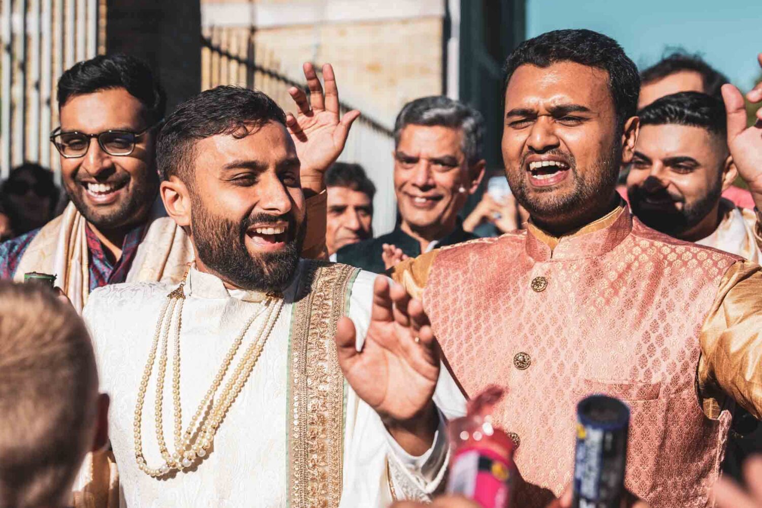 groom partying at baraat at firle place