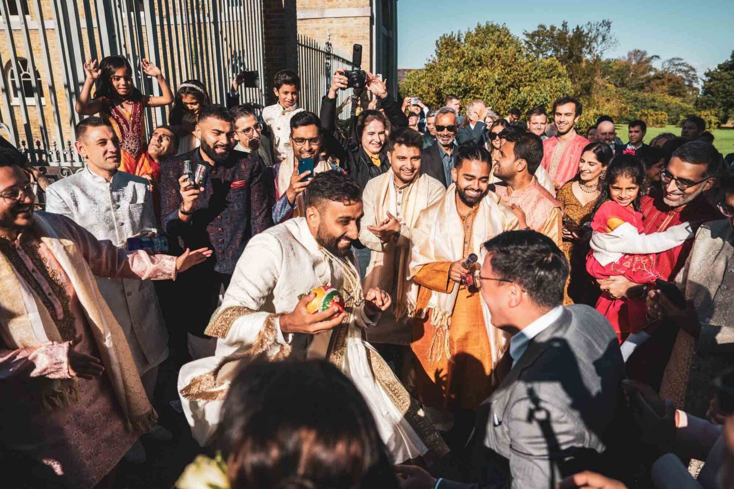 groom partying at baraat at firle place