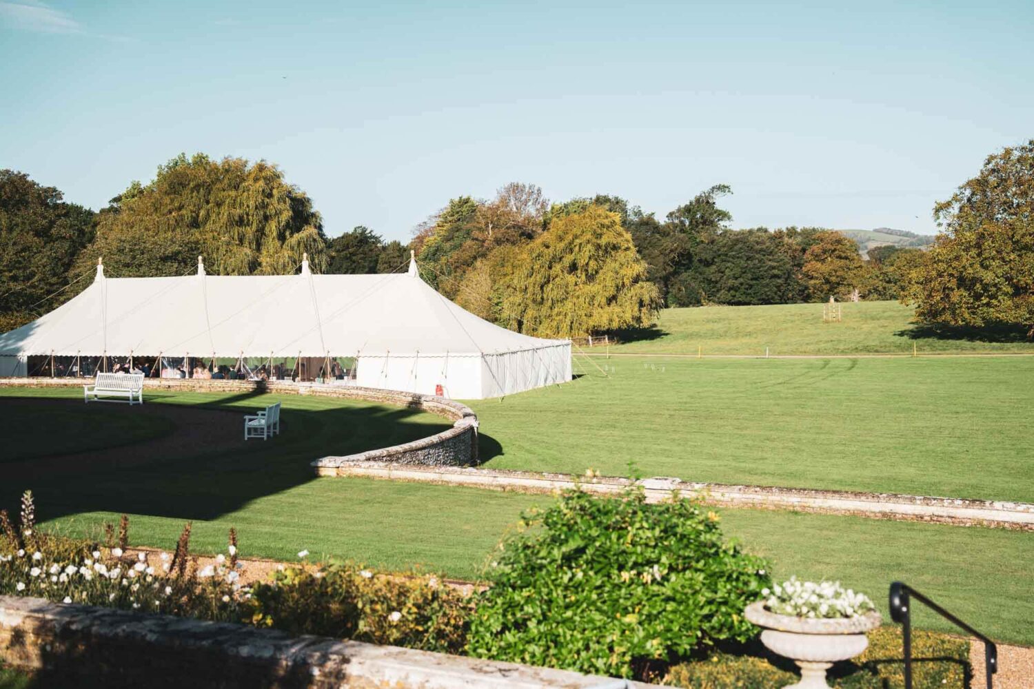 marquee and garden at firle place