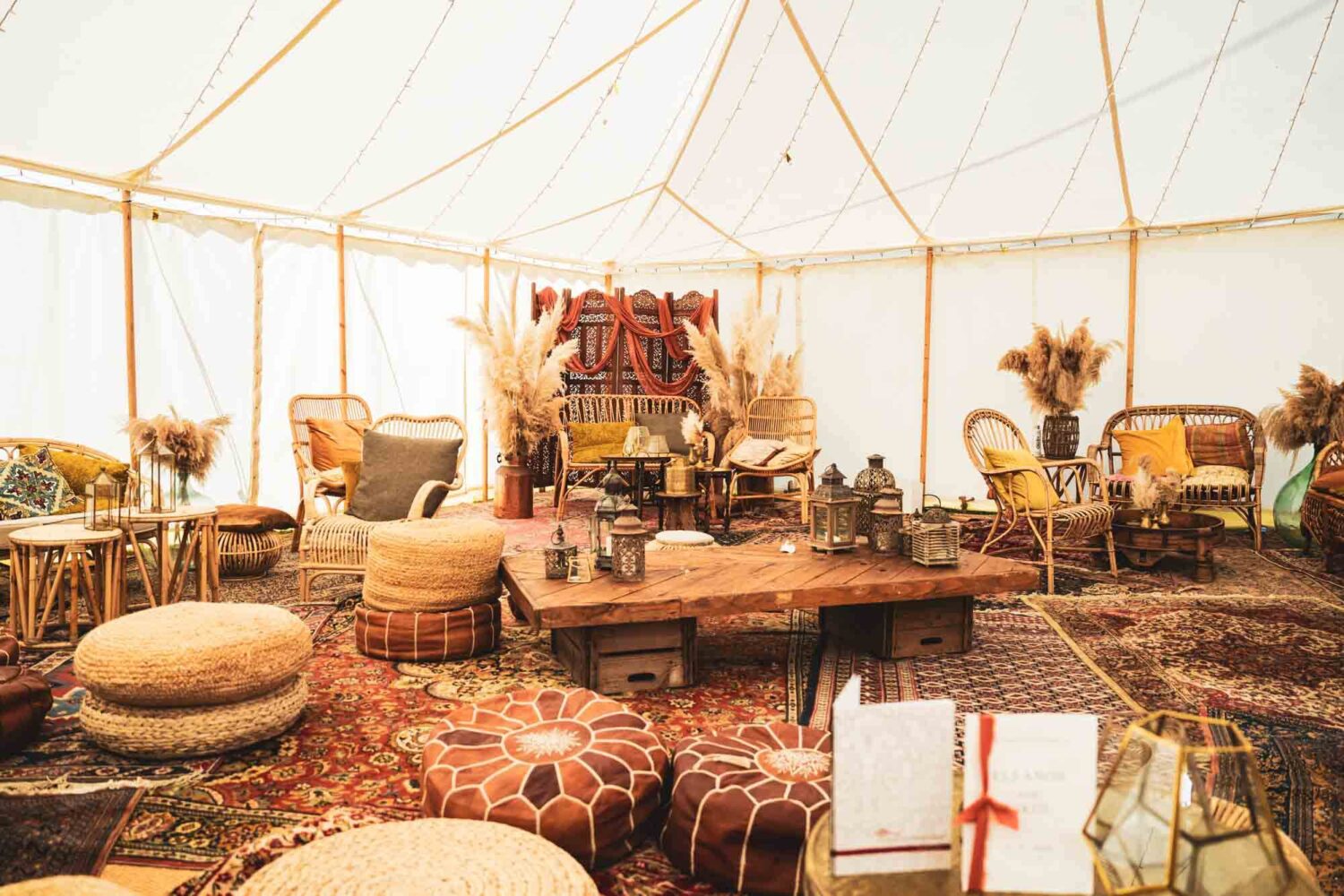 boho chic marquee at firle place