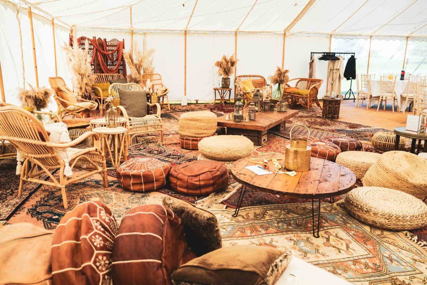 boho chic marquee at firle place