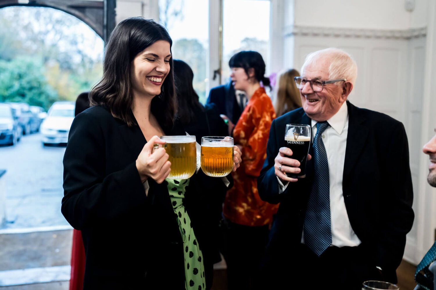 guest holding two pints at highley manor