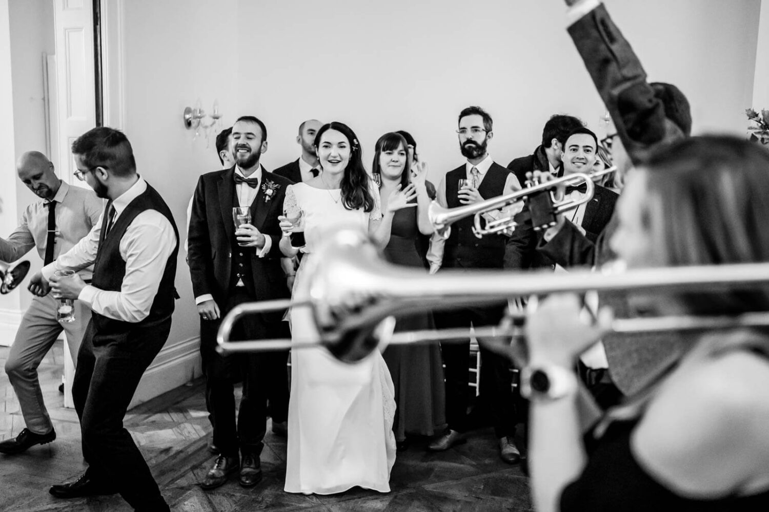 trumpets and people and dancing at highley manor