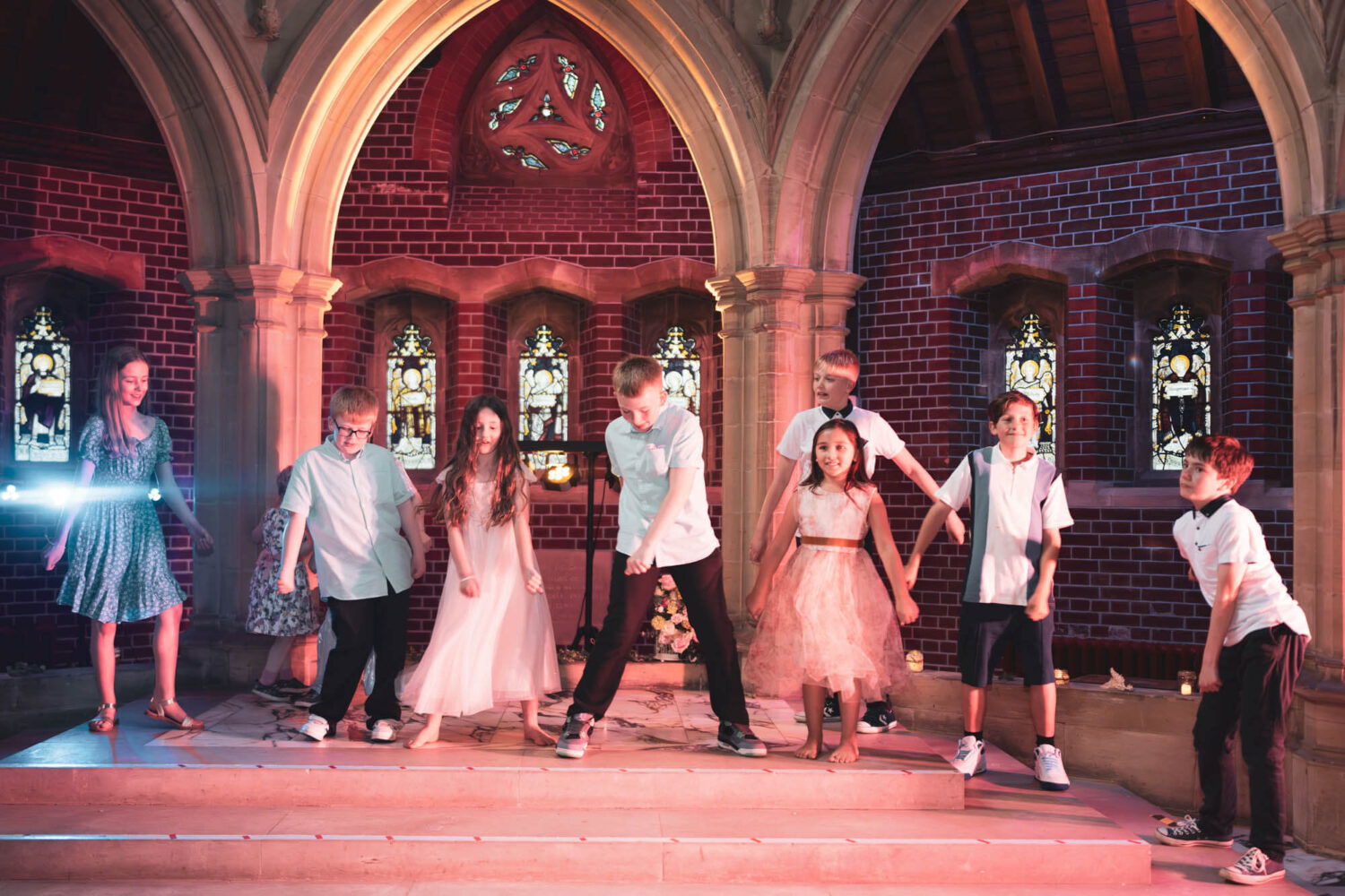 kids dancing on the stage brighton wedding