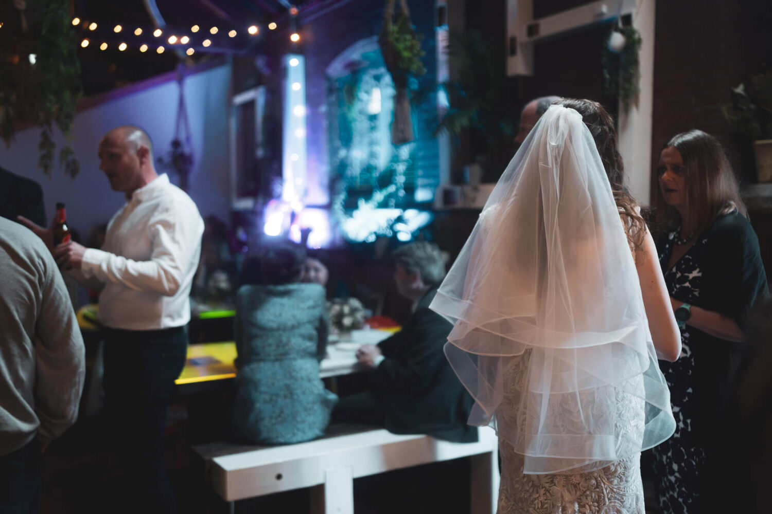 back of brides' veil brighton wedding