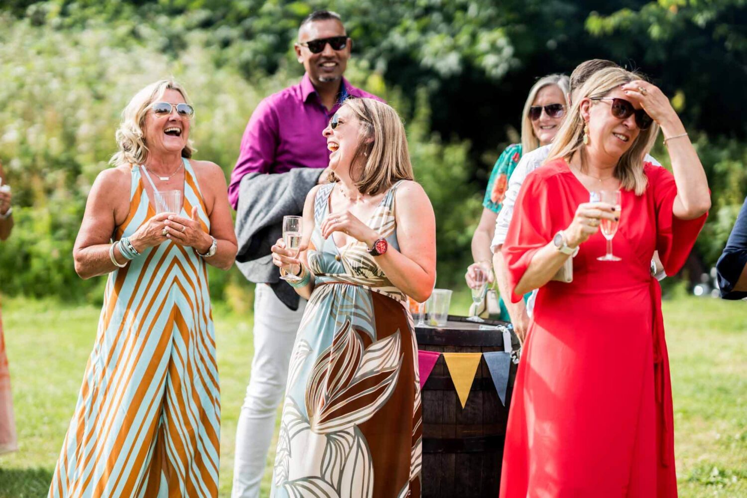 Guests laughing.
