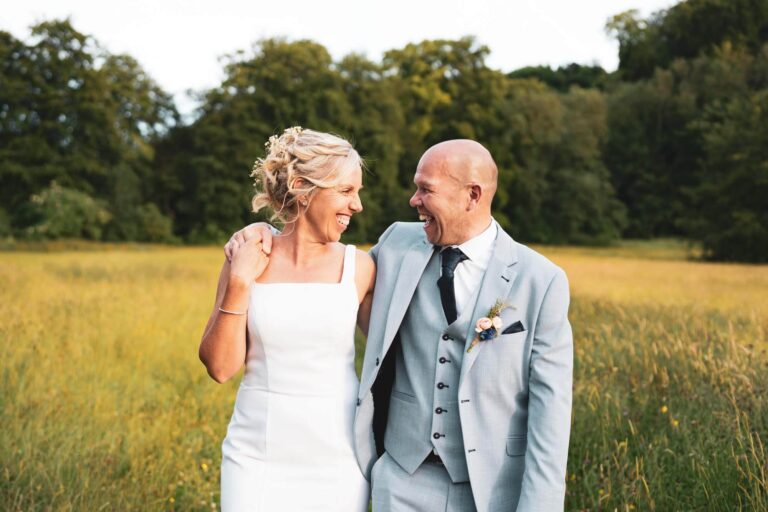 Portrait of bride and groom.