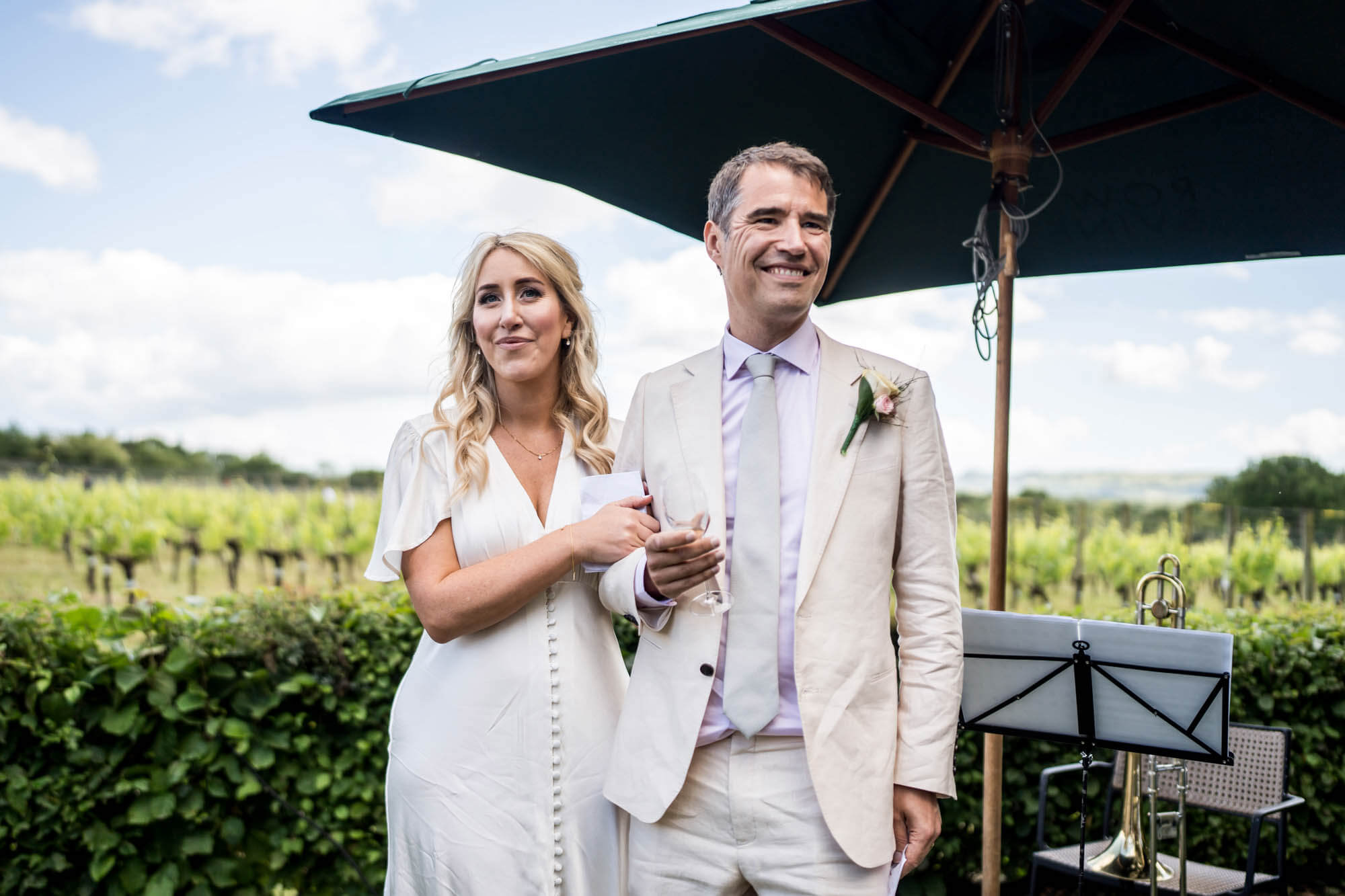 Portrait of bride and groom