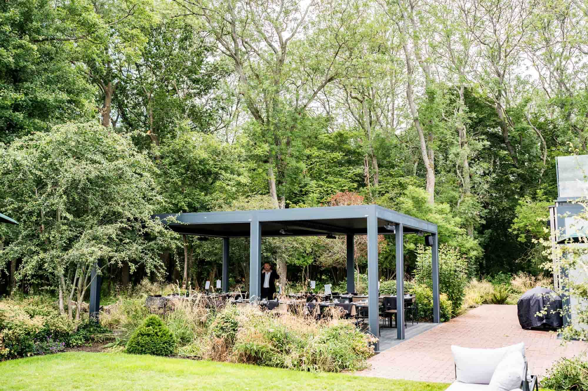 Outdoor seating area for guests.