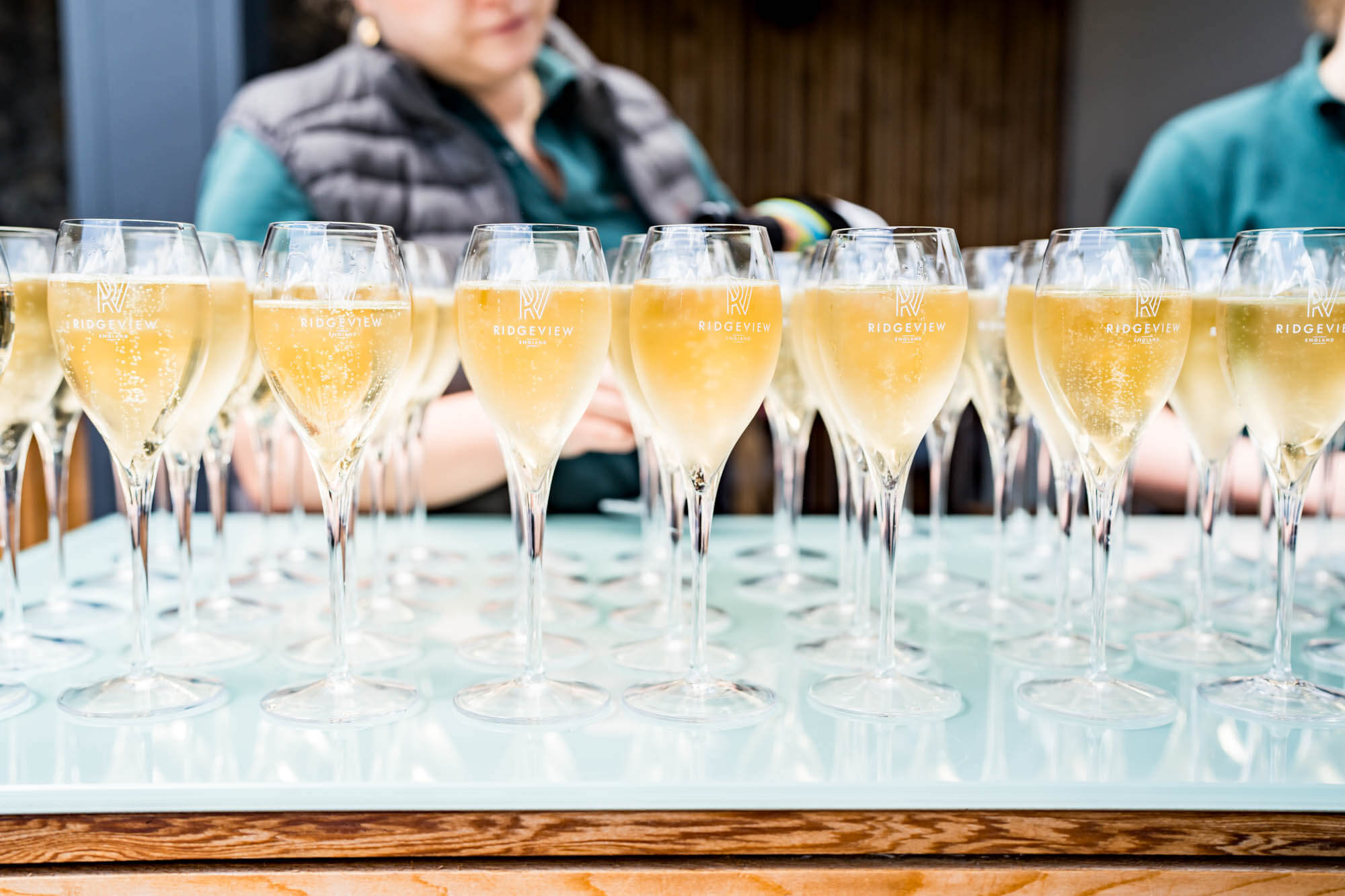 Champagne glasses.