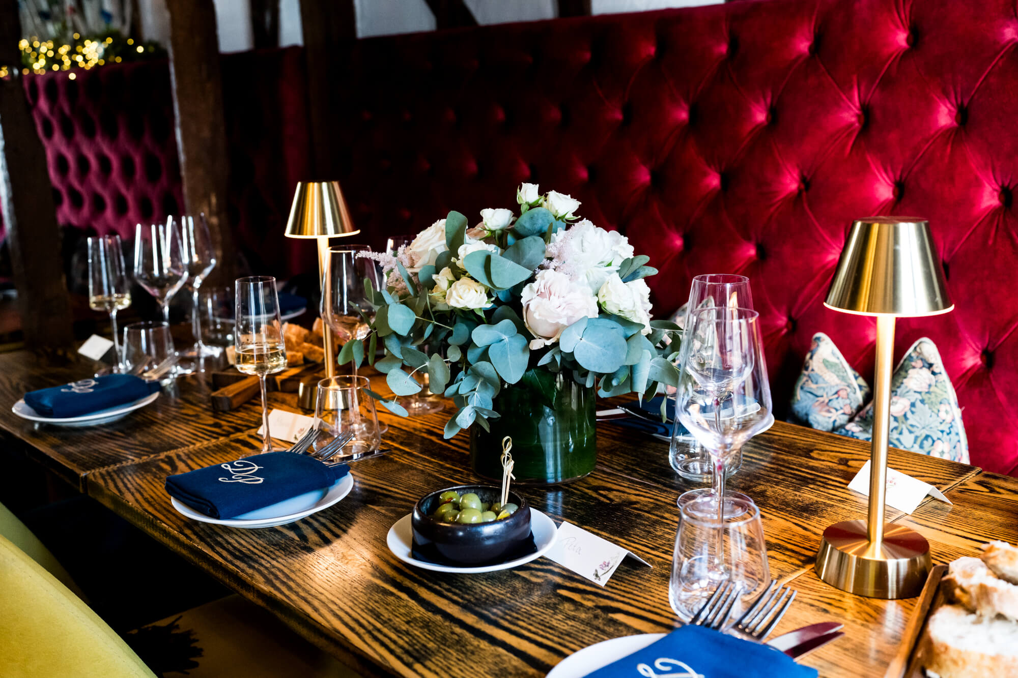 Table setup within venue.