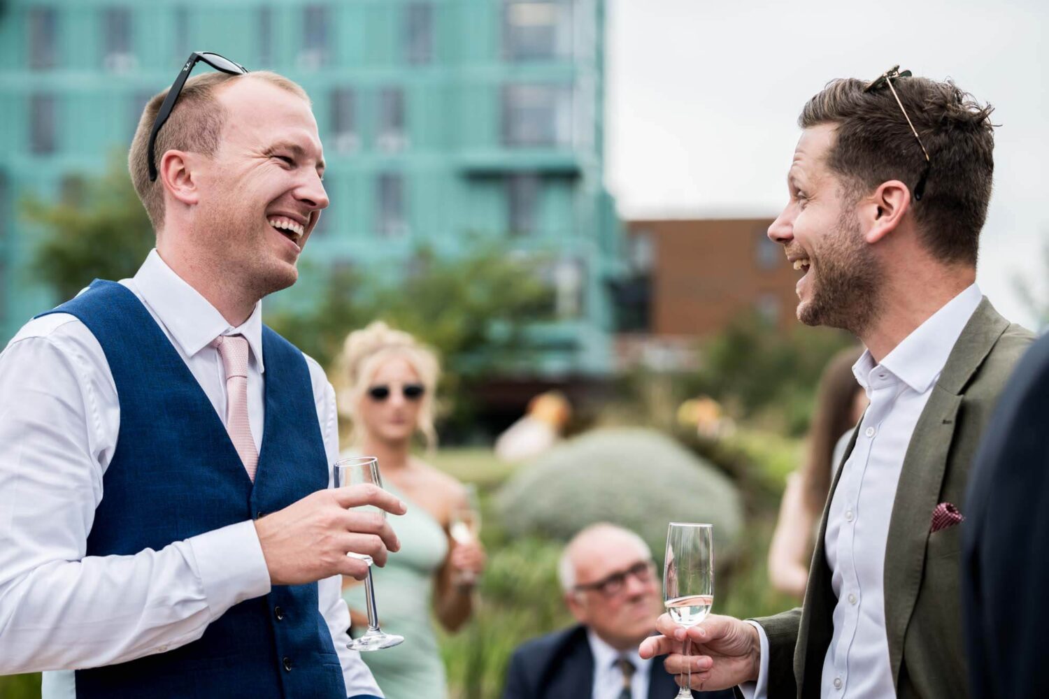Two guests enjoying a joke.