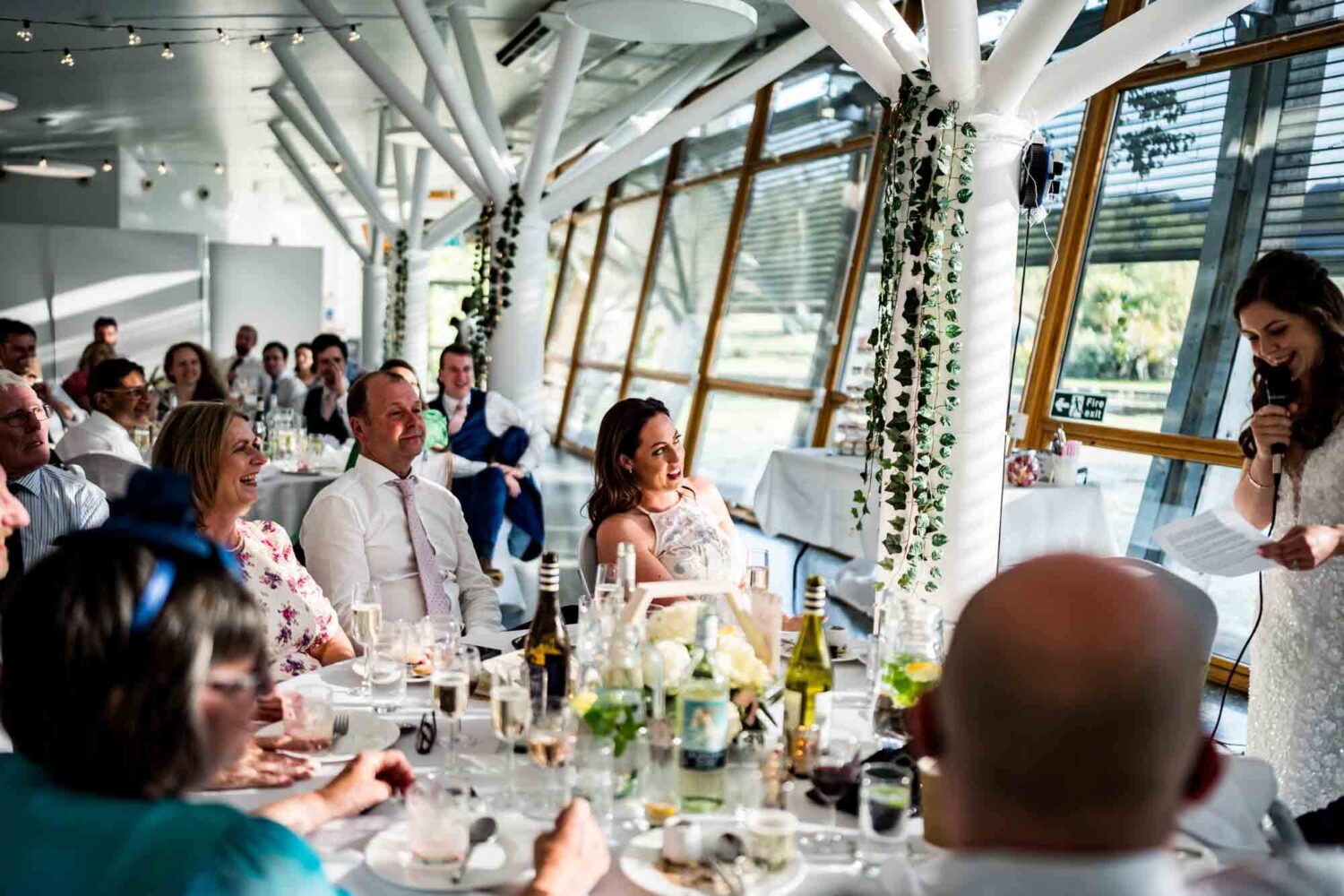 Guests listening to a speech.